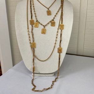 Gorgeous multi strand Goldtone chain necklace